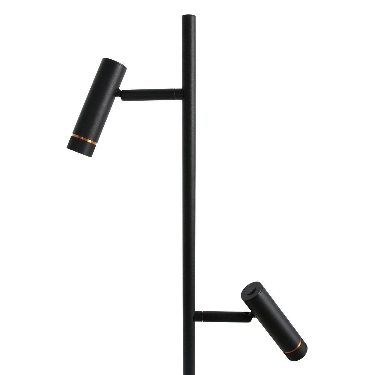 Vloerlamp Lumo 4608ZW – strakke tweelichts zwarte LED leeslamp - Afbeelding 4