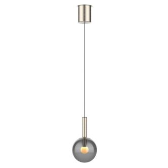 Stalen hanglamp Volari 4905ST met smoke glas en cable-lift