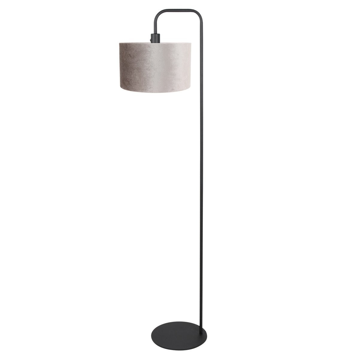 Vloerlamp Stang 4776ZW zwart met grijs/taupe velours kap - Afbeelding 2