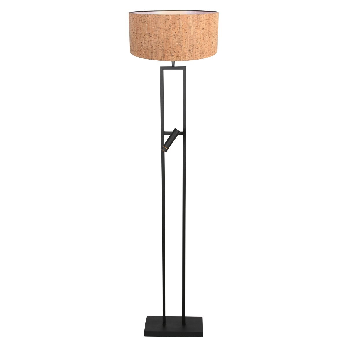 Vloerlamp Stang 4722ZW met beige kurkstructuur kap en leeslicht - Afbeelding 2