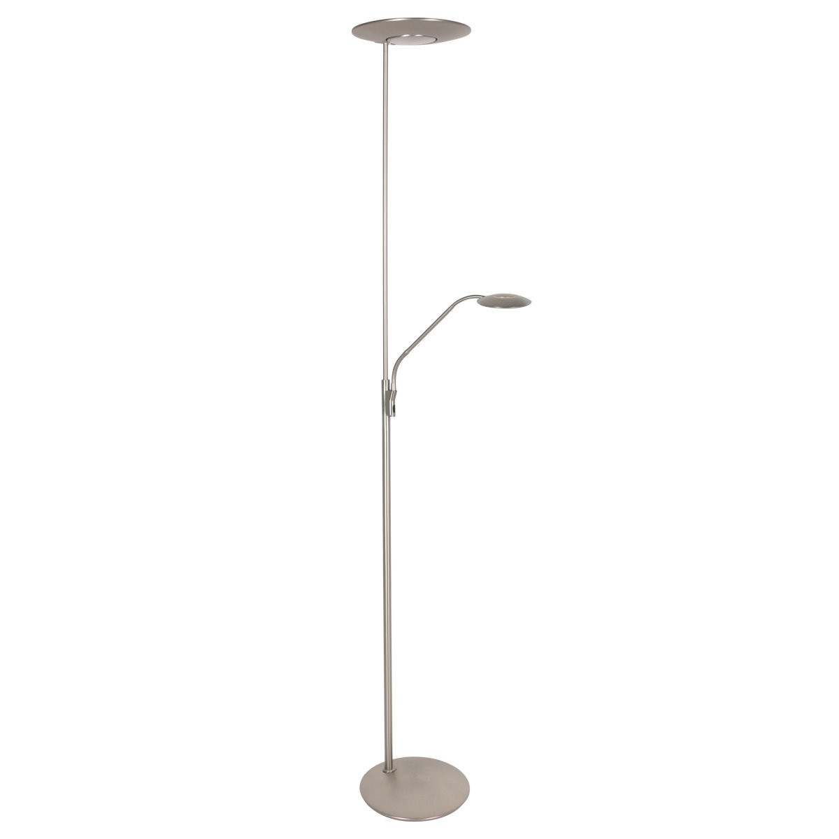 Vloerlamp Zenith 2 4394ST staal met uplight en leesarm - Afbeelding 2