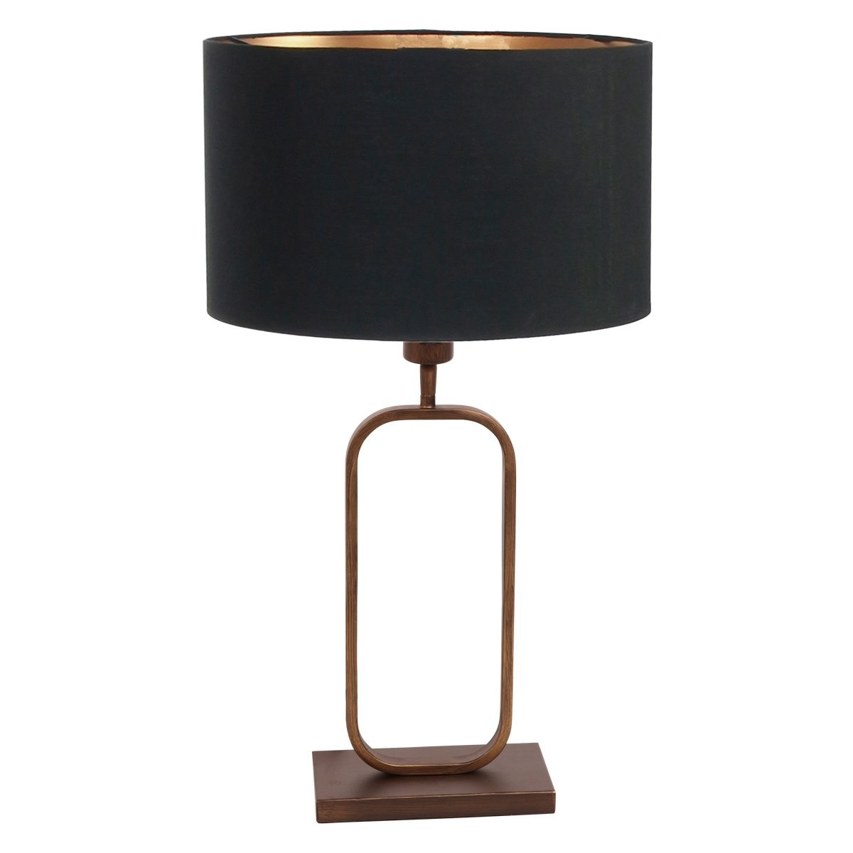 Tafellamp Stang 4814BR met zwarte linnen kap voor sfeerlicht - Afbeelding 2