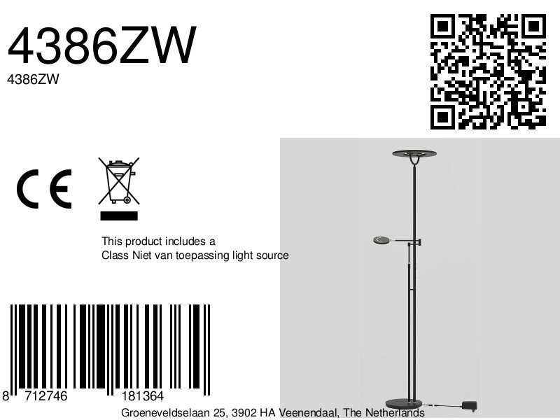Zwarte vloerlamp Soleil 2 4386ZW met veel mogelijkheden - Afbeelding 8
