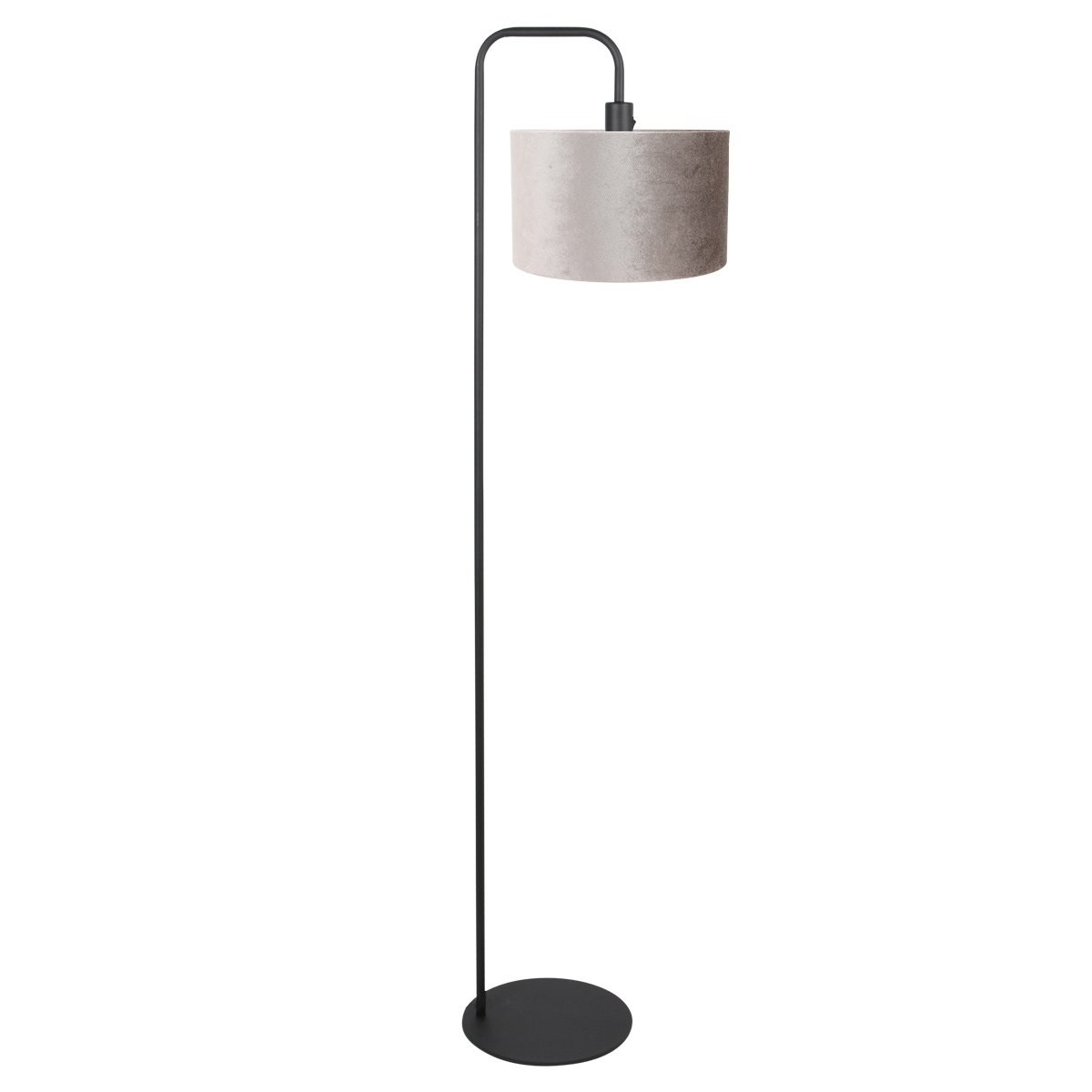 Vloerlamp Stang 4776ZW zwart met grijs/taupe velours kap