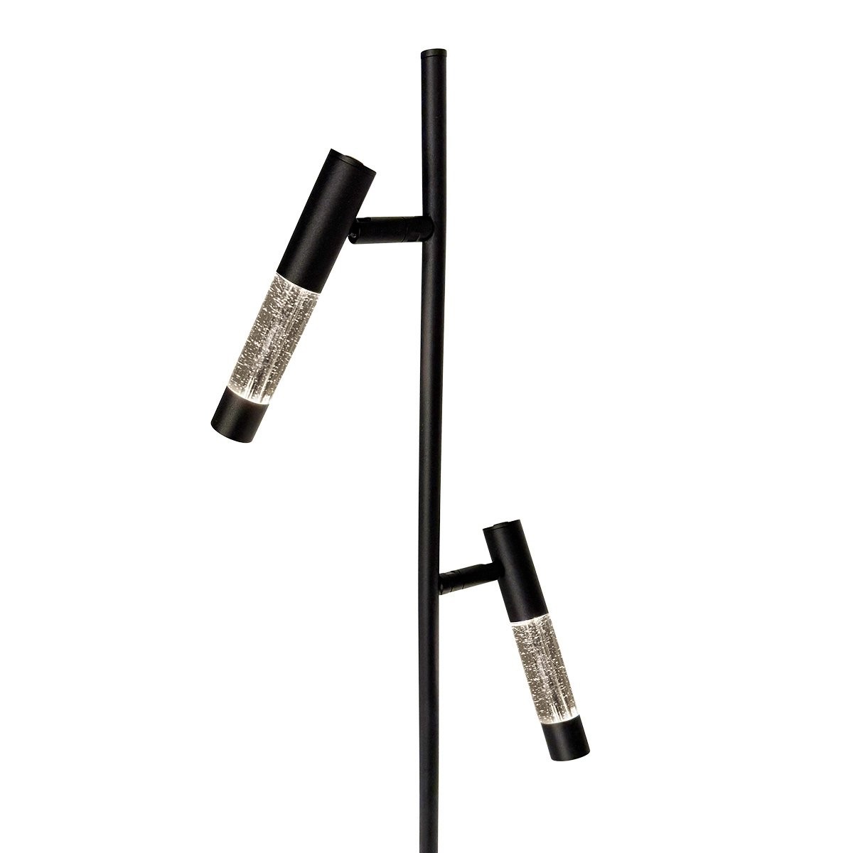 Steinhauer Alisio 4597ZW – Zwarte 2-lichts LED vloerlamp met luxe glas en pushdimmers - Afbeelding 5