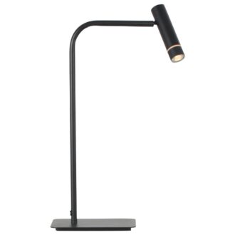 Steinhauer Volari 4709ZW – Zwarte LED tafellamp met touchdimmer en dim-to-warm