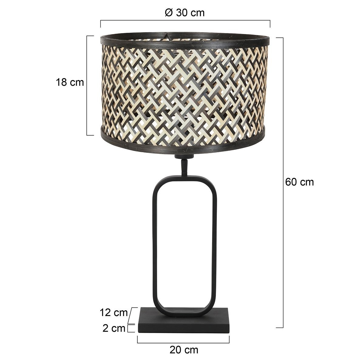 Tafellamp Stang 4804ZW met bamboe kap voor modern sfeerlicht - Afbeelding 7