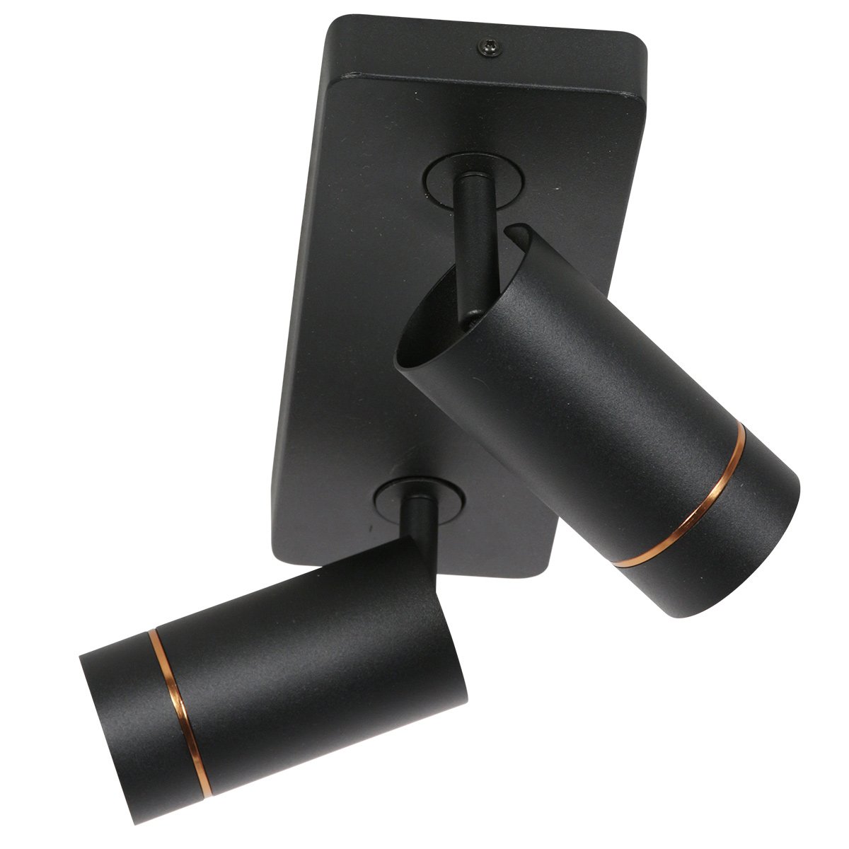Zwarte spot Downlume 4861ZW, 2-lichts GU10 met goud - Afbeelding 5
