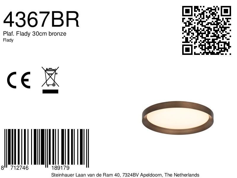 Plafondlamp Flady 4367BR bronzen LED lamp Ø30 cm met uplight - Afbeelding 7