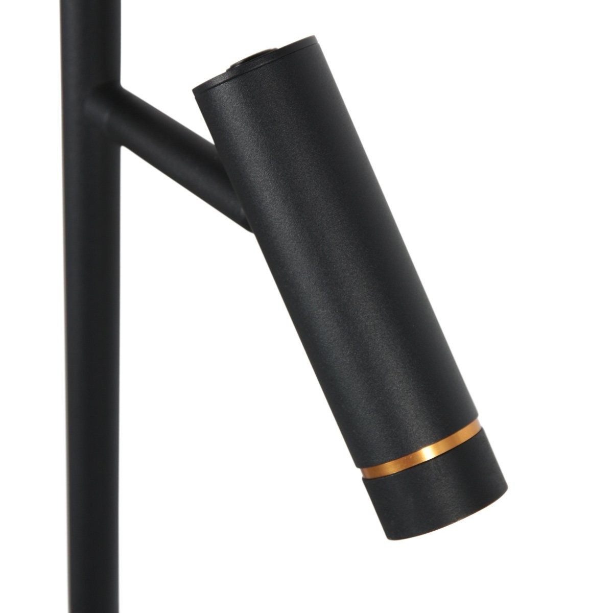 Vloerlamp Lumo 4608ZW – strakke tweelichts zwarte LED leeslamp - Afbeelding 11