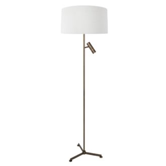Vloerlamp Stang 4843BR met leeslicht en witte kap