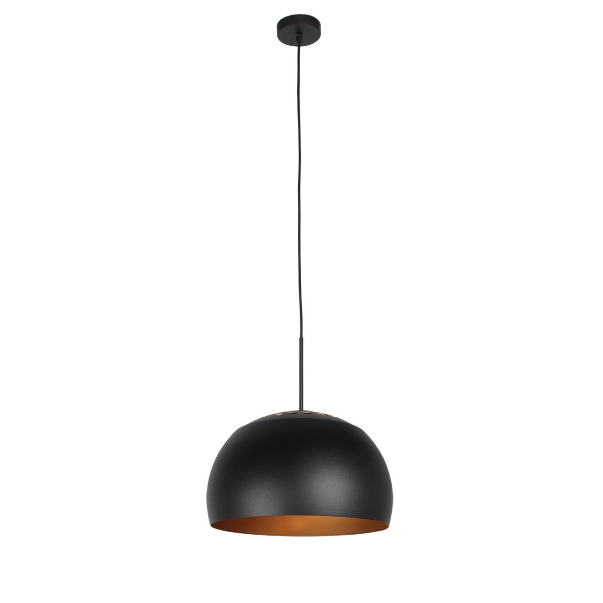 Hanglamp Globe Black 4913ZW zwart/goud Ø40 sfeervolle pendel - Afbeelding 2