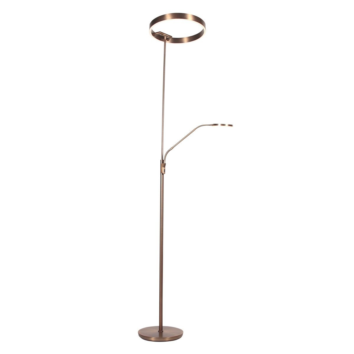 Soleil 2 4388BR – Bronskleurige vloerlamp met uplight en flexibele leesarm - Afbeelding 9