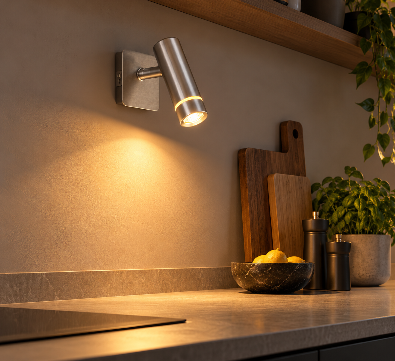 Steinhauer Volari 4712ST – Stalen LED wandlamp met verstelbare spot en dim-to-warm - Afbeelding 2
