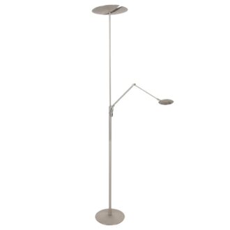 Vloerlamp Zenith 2 4390ST staal met dubbele reflector – Uplight en leesarm