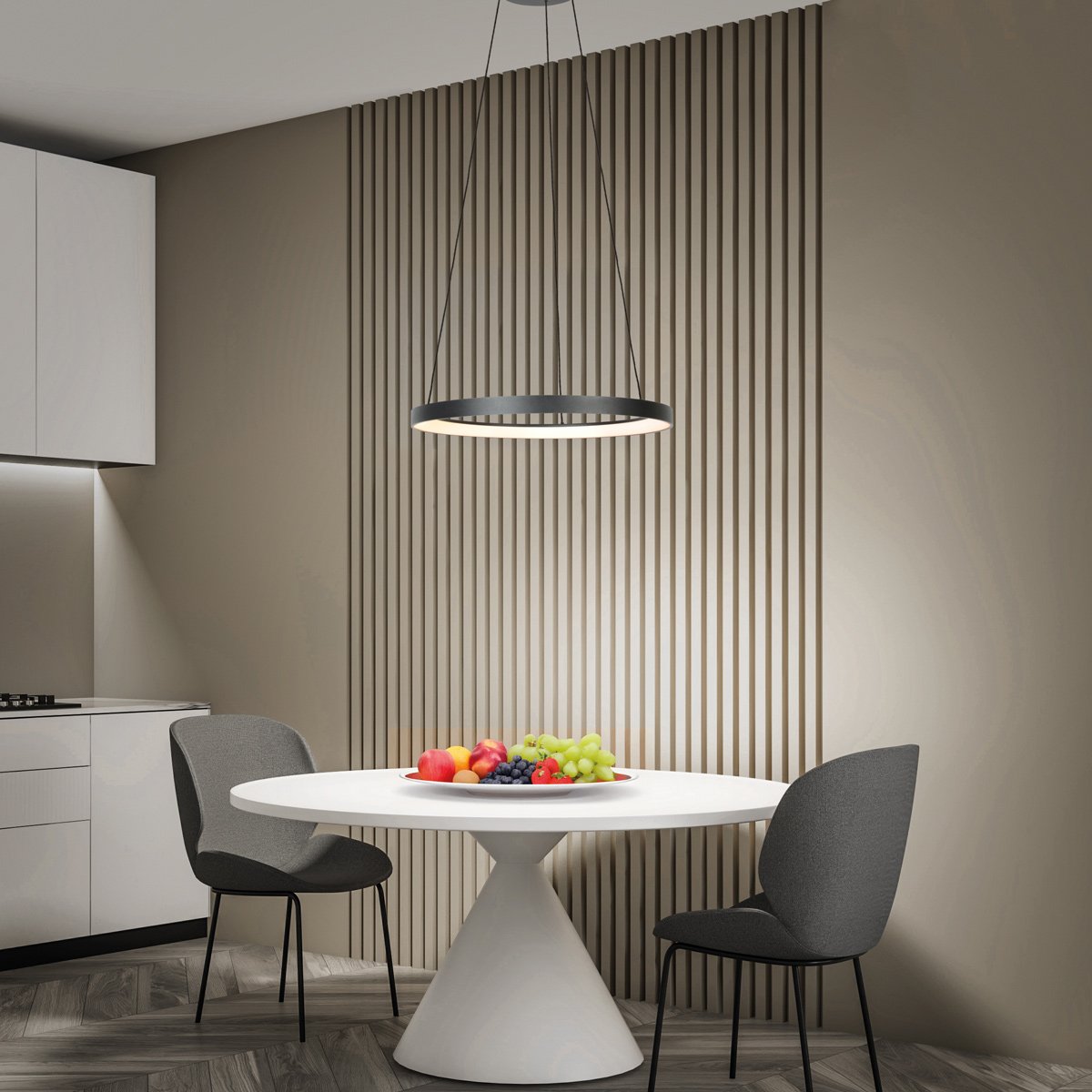 Zwarte hanglamp Ringlede 4612ZW met cable-lift systeem - Afbeelding 3
