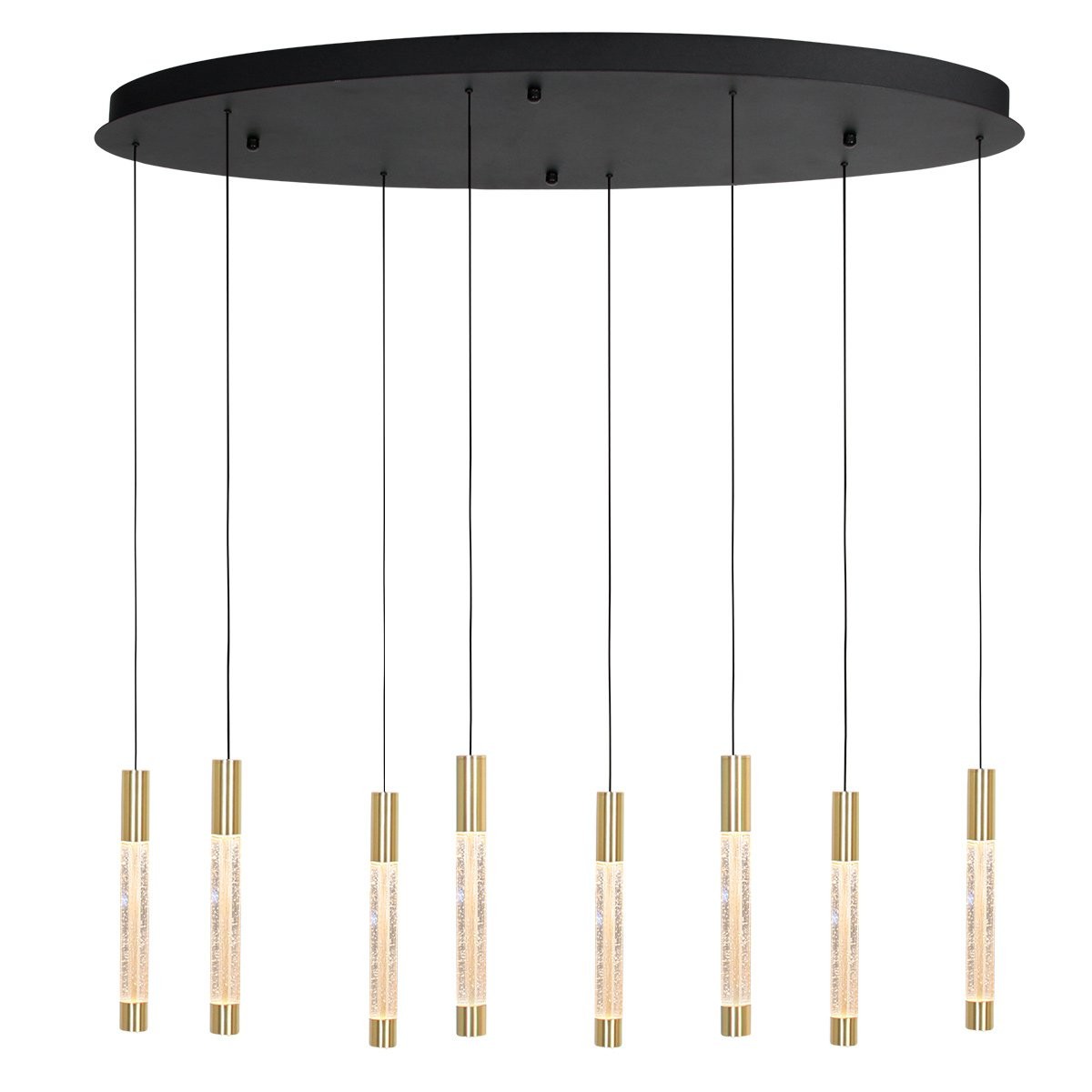 Steinhauer Alisio 4580ME – Messing 8-lichts LED hanglamp met ovale plafondplaat en Cable lift - Afbeelding 3