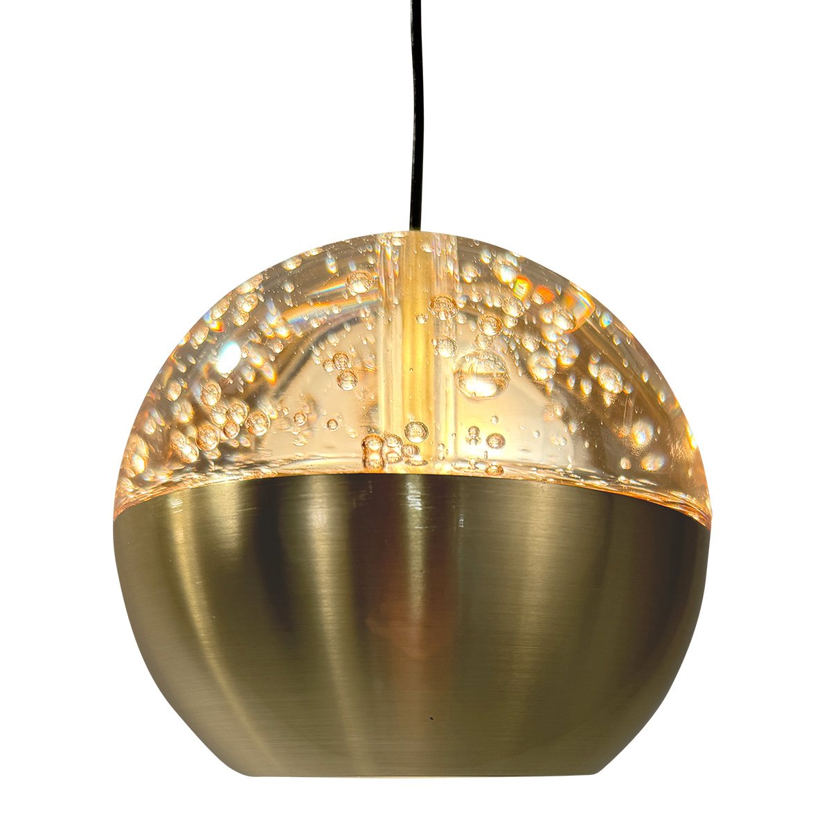 Belluno 4587ME – Messing hanglamp met amber glas - Afbeelding 11