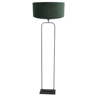 Vloerlamp Stang 4824ZW - zwart armatuur met groene velours kap