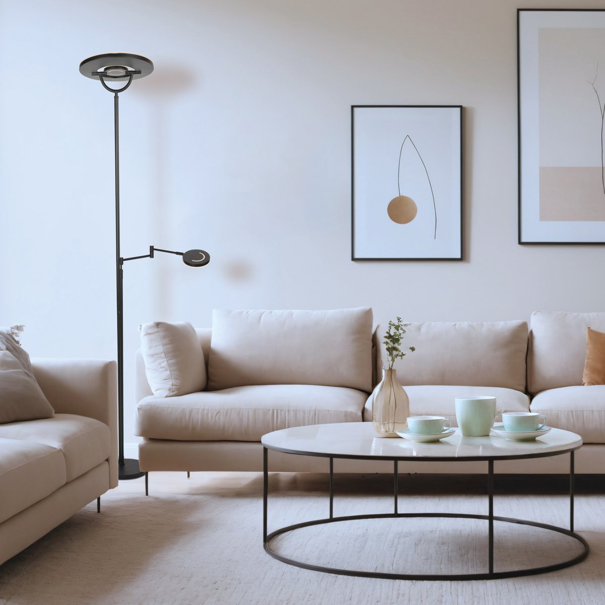 Zwarte vloerlamp Soleil 2 4386ZW met veel mogelijkheden - Afbeelding 3