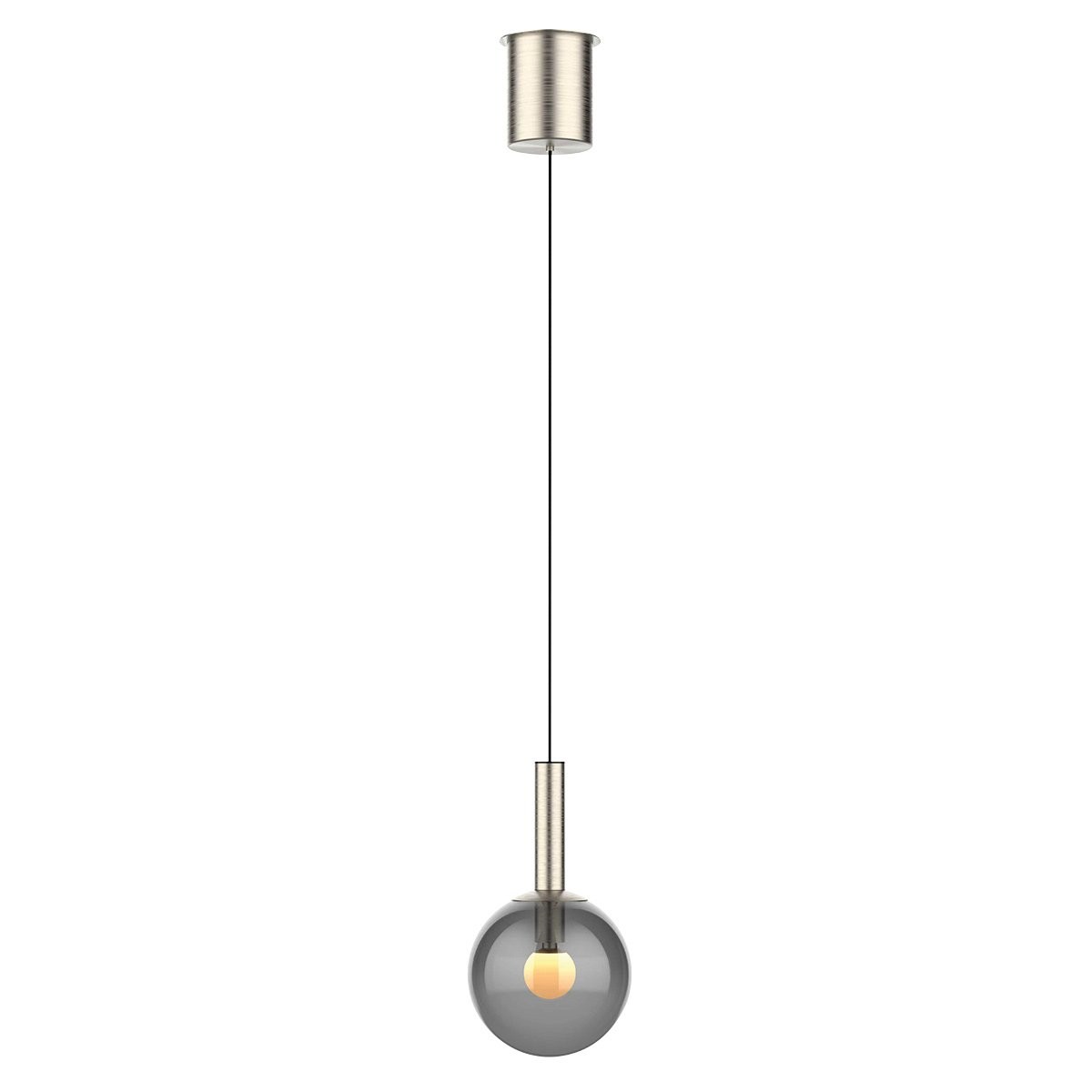 Stalen hanglamp Volari 4905ST met smoke glas en cable-lift - Afbeelding 2