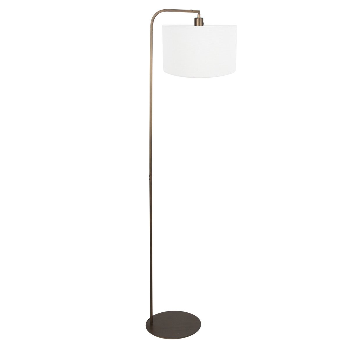 Vloerlamp Stang 4802BR met grof wit linnen kap