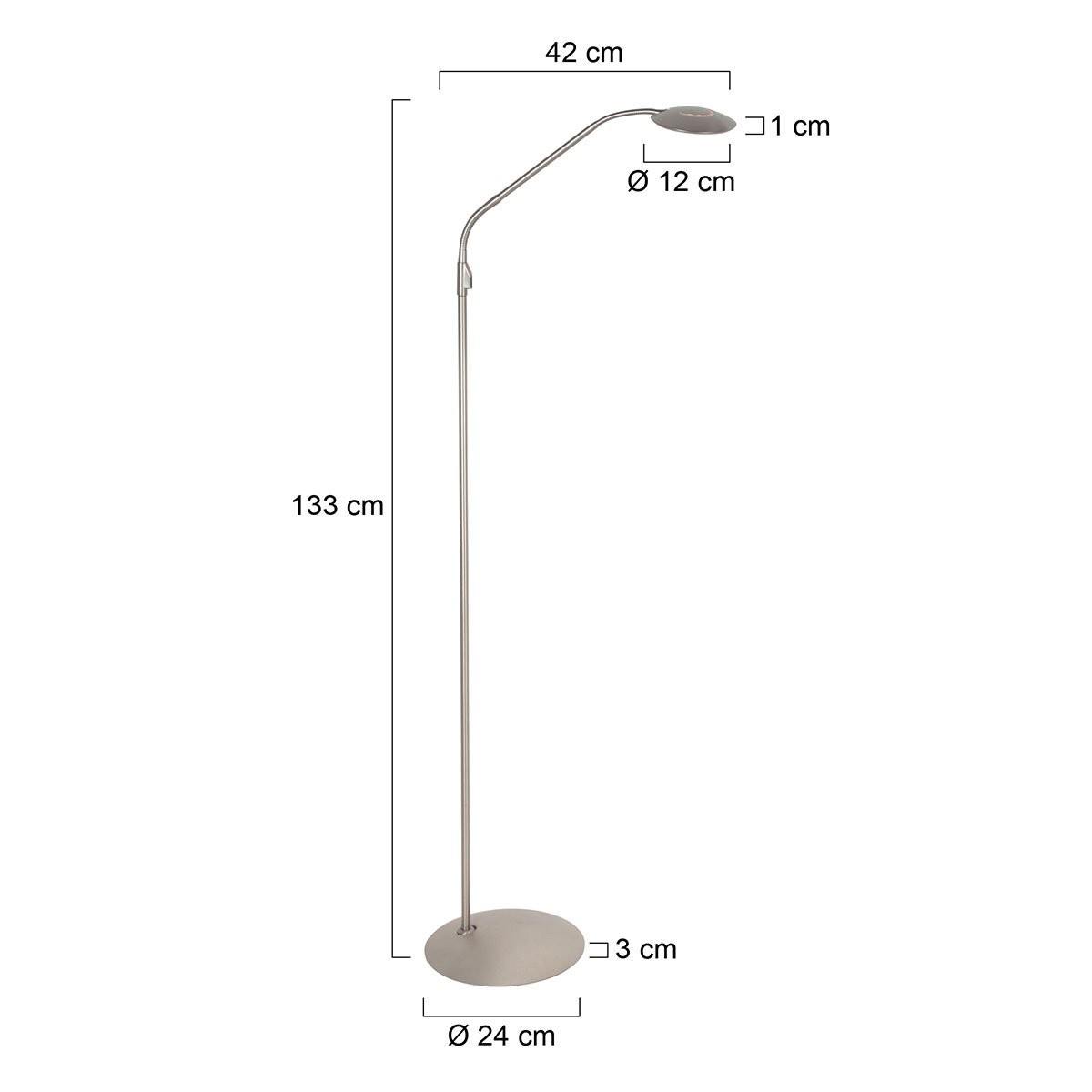 Stalen vloerlamp Zenith 2 4395ST met afstandsbediening - Afbeelding 8