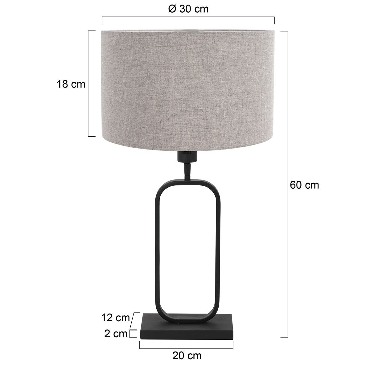 Tafellamp Stang 4810ZW met grijze linnen kap voor sfeerlicht - Afbeelding 7