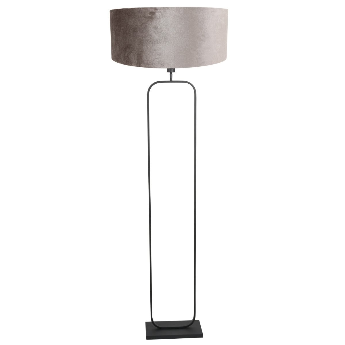 Vloerlamp Stang 4820ZW - zwart armatuur met grijze velours kap - Afbeelding 2