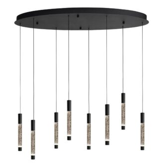 Hanglamp Alisio 4580ZW 8-lichts luxe glas in zwart