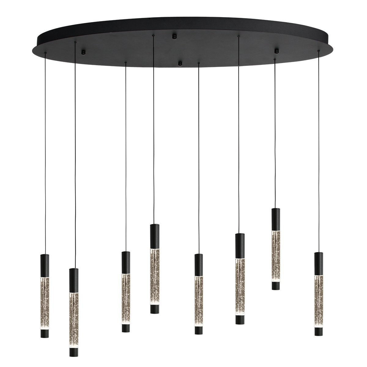 Hanglamp Alisio 4580ZW 8-lichts luxe glas in zwart