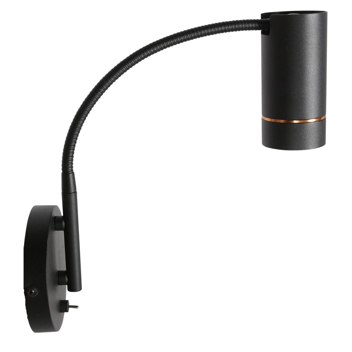 Zwarte wandlamp Downlume 4857ZW, flexibel GU10 spot design
