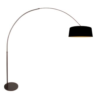 Booglamp Luma Dark 4770CA cacao met zwart linnen kap warm chic