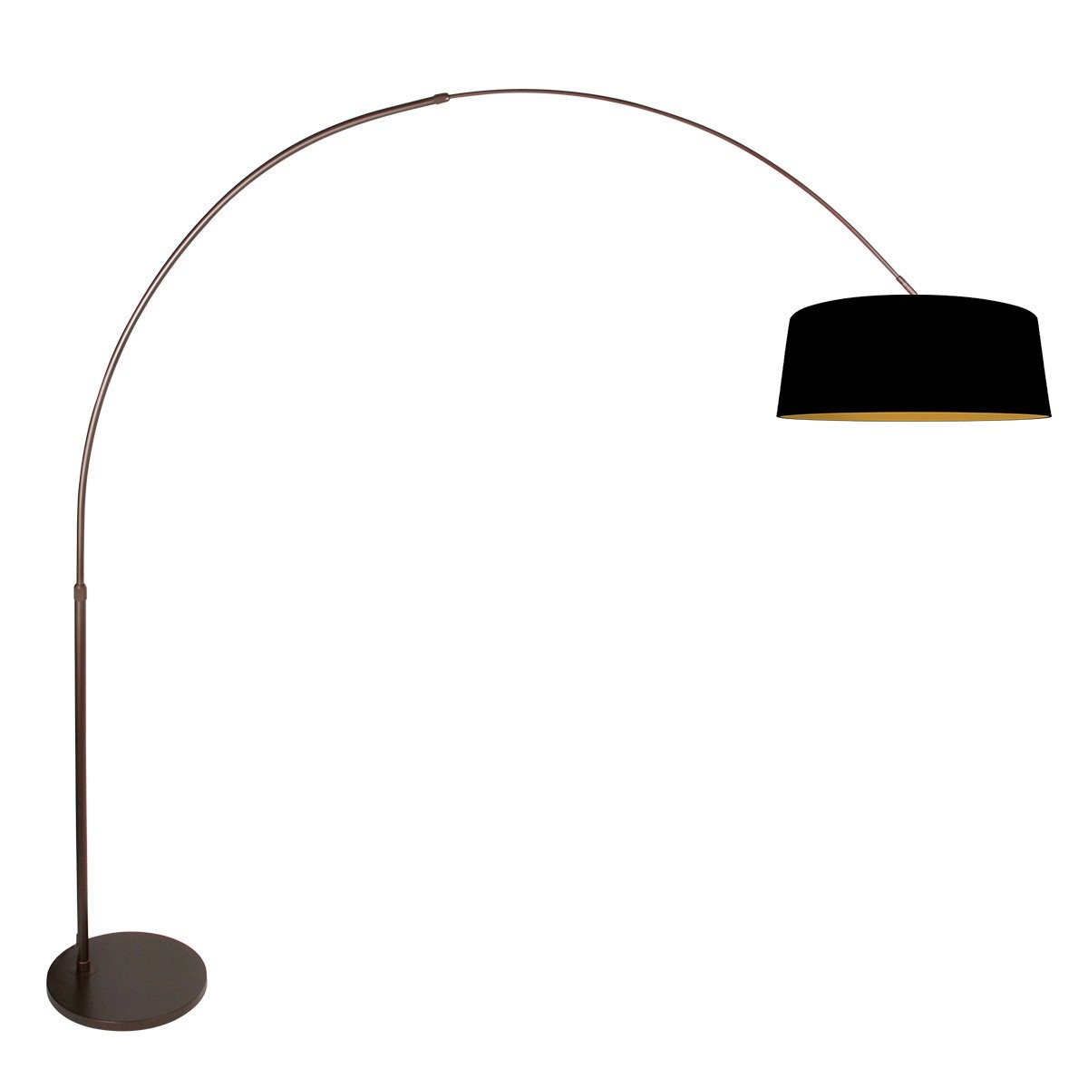 Booglamp Luma Dark 4770CA cacao met zwart linnen kap warm chic