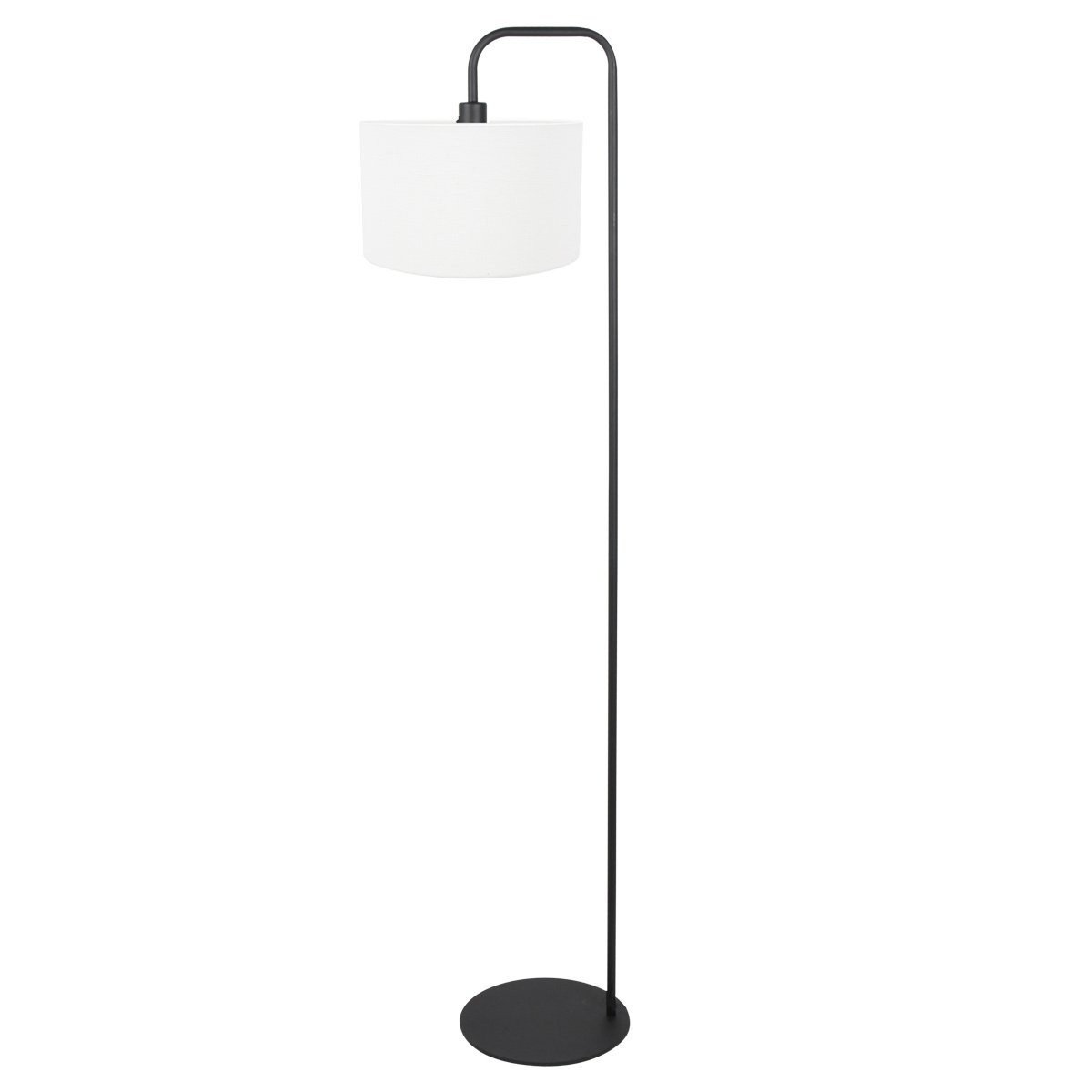 Vloerlamp Stang 4778ZW zwart met grof wit linnen kap - Afbeelding 2