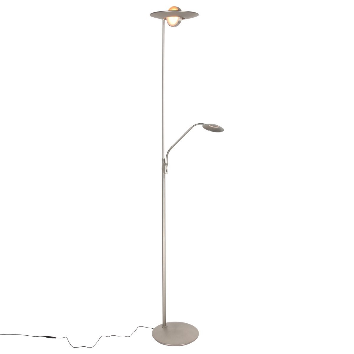 Vloerlamp Zenith 2 4394ST staal met uplight en leesarm - Afbeelding 12