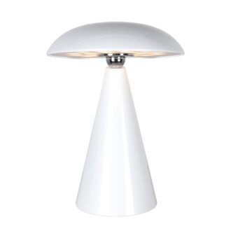 Tafellamp Mush 4856W - glanzend witte oplaadbare sfeermaker