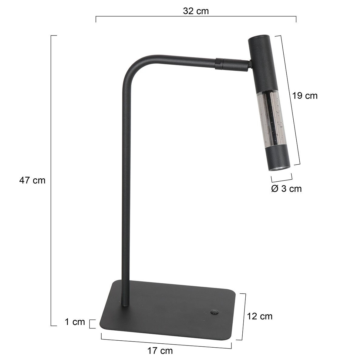 Steinhauer Alisio 4593ZW – Zwarte LED tafellamp met luxe glas en pushdimmer - Afbeelding 7