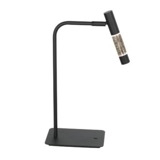 Steinhauer Alisio 4593ZW – Zwarte LED tafellamp met luxe glas en pushdimmer