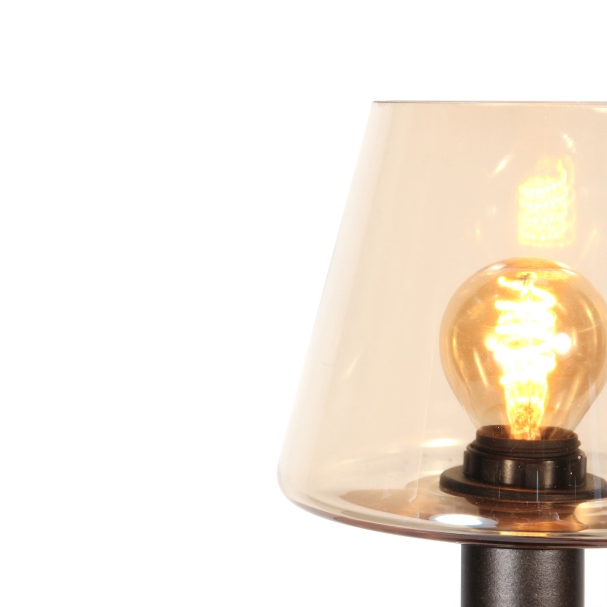Steinhauer Ancilla 3102CA – Cacaokleurige tafellamp met amber glas en touchbediening - Afbeelding 4