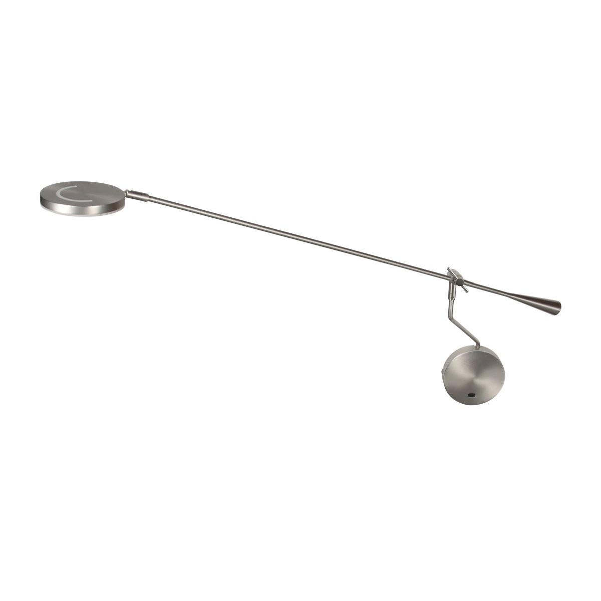 Wandlamp Soleil 2 staal met Lange Zwenkarm