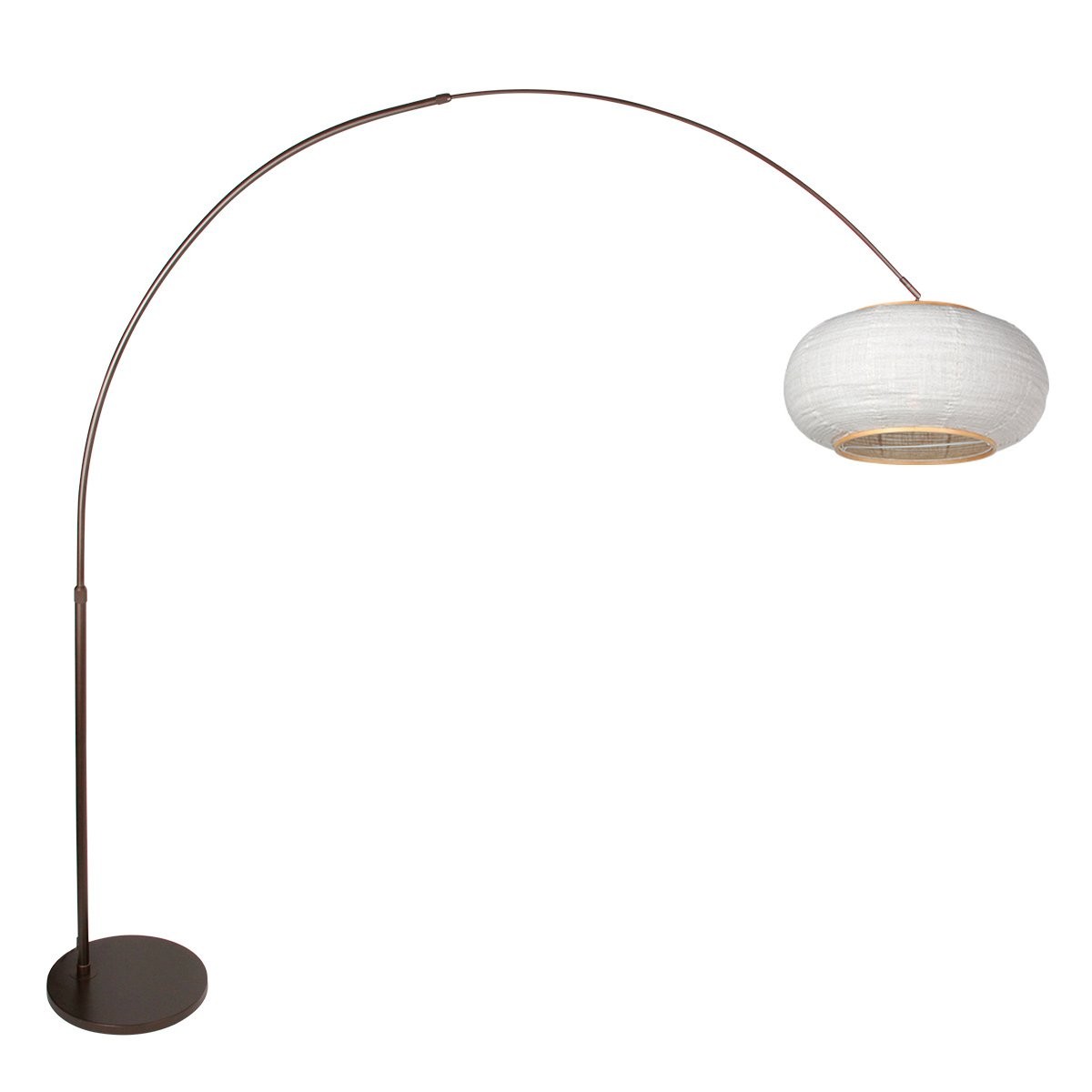 Booglamp Silva Alba 4761CA cacao met linnen kap Ø60 cm