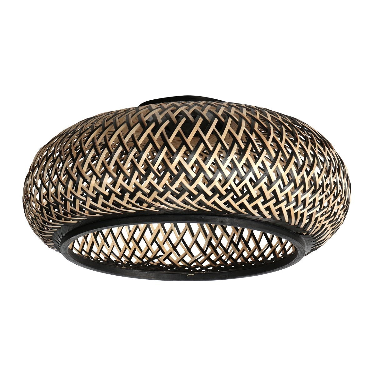 Vloerlamp Solva Bamboo 4232ZW met gevlochten bamboe kap Ø50 cm - Afbeelding 6