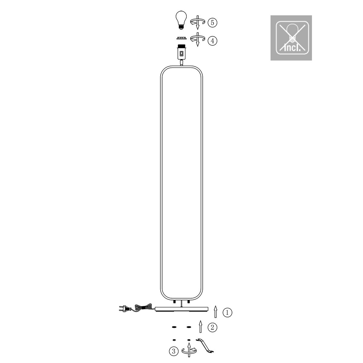 Zwarte Vloerlamp Stang 4740ZW, strak en veelzijdig design, zonder kap - Afbeelding 8
