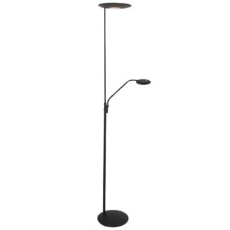Vloerlamp Zenith 2 4394ZW zwart met uplight en leesarm