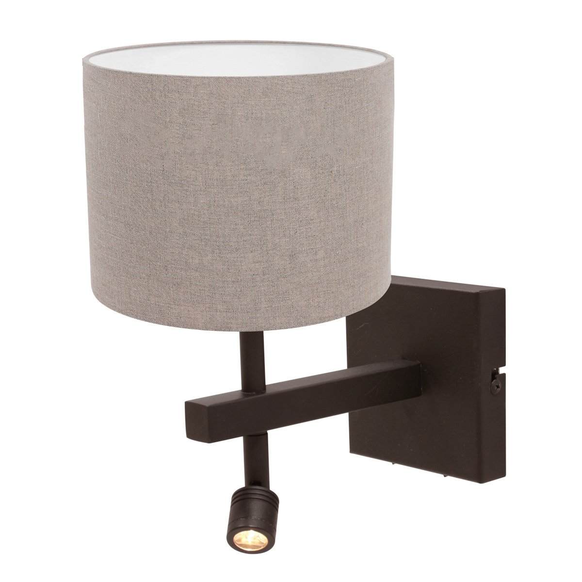 Wandlamp Stang 4872CA met grijze linnen kap en leeslicht - Afbeelding 2