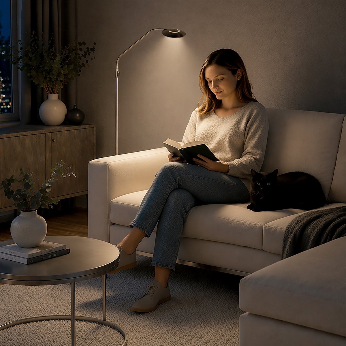 Stalen vloerlamp Zenith 2 4395ST met afstandsbediening - Afbeelding 3