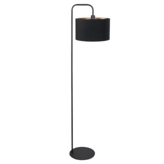 Vloerlamp Stang 4775ZW, zwarte vloerlamp met fijn linnen kap