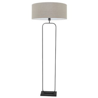 Vloerlamp Stang 4823ZW - zwart armatuur met grijs linnen kap
