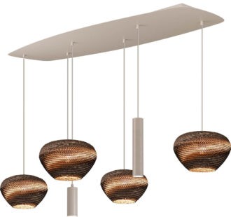 HL Carta Trendy 6-lichts beige terra, beam Danish ovale beige terra 140x45cm